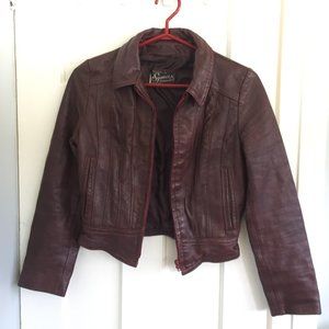 Vintage Bomber Leather Jacket Women's XS